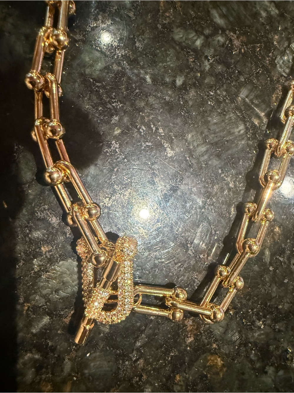 Gold Toggle Link Necklace - Elegant Women's Jewelry